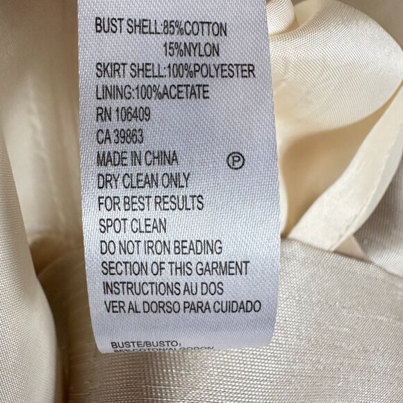 Petite Cocktail Dress Beaded Bodice Sleeveless Size 4 Petite Ivory Lace - Picture 15 of 15